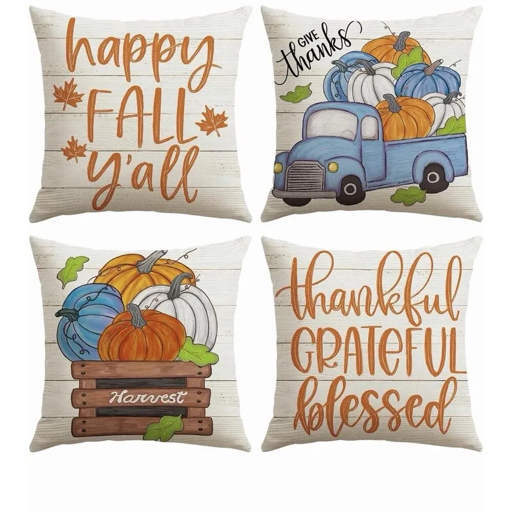 Artscope Fall Decorative Throw Pillow Covers 20x20 Inch Set of 4